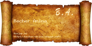 Becher Anina névjegykártya